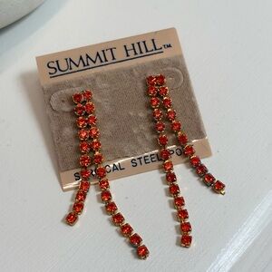 Summit Hill || Vintage Dangly Earrings in Orange